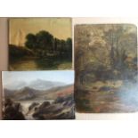 British School, 19th/20th century, group of three (3) oil paintings various landscape views, all