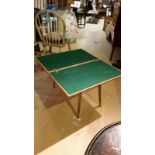 Vintage fold out card table. Retains original green felt