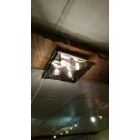 Modern square ceiling light with glass and metal design