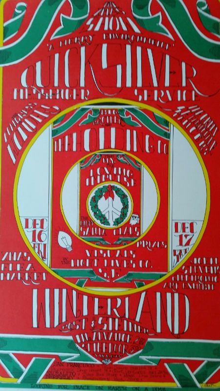 WINTERLAND CHRISTMAS SHOW (GUT). Early 70s reprint by San Francisco Poster Co. Sheet measures 30.5 x