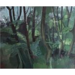 Christine Pank, British, 20th/21st century, woodland landscape study titled verso "Kent