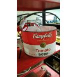 Red Habitat ceiling light flex with all fixings and a Campbell's Soup repro shade (30cm diam approx,