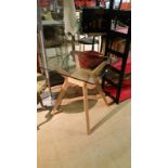 John Lewis Akemi side table, glass top with splayed ash legs. 60cm high, 55 x 55 cm square (