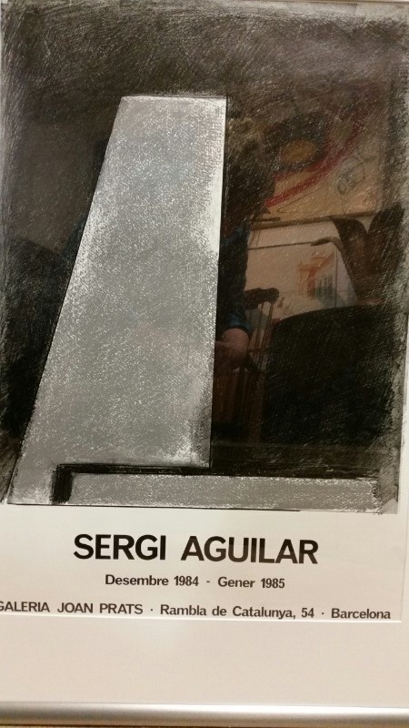 Vintage art poster, Spanish, Sergi Aguilar 1984-85, Galeria Joan Prats, Barcelona. Frame (with