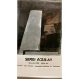 Vintage art poster, Spanish, Sergi Aguilar 1984-85, Galeria Joan Prats, Barcelona. Frame (with