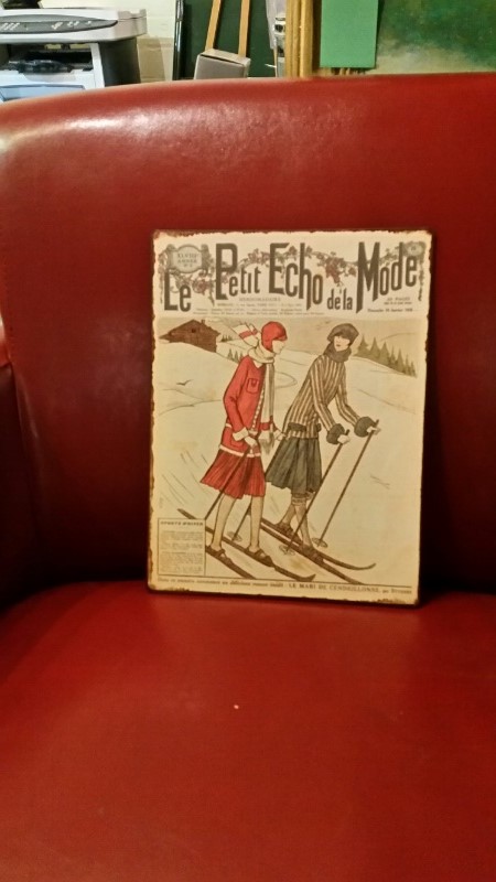 *Retro metal repro' sign depicting a French skiing holiday from 1926, measures approx 26 x 35 cm * - Image 2 of 4