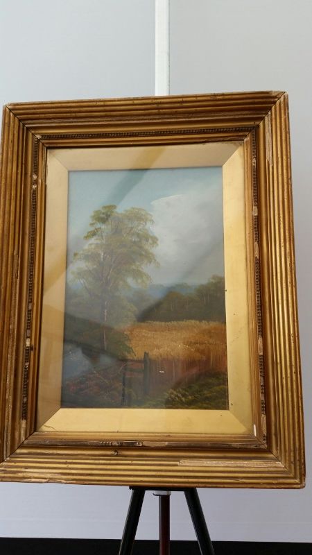English School early 20th century oil. Country fields scene, signed lower left (Conwelly?). Back - Image 2 of 10