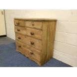 Early 20th C rustic pine chest of drawers- crack in the top, some of the drawer bottoms need work,
