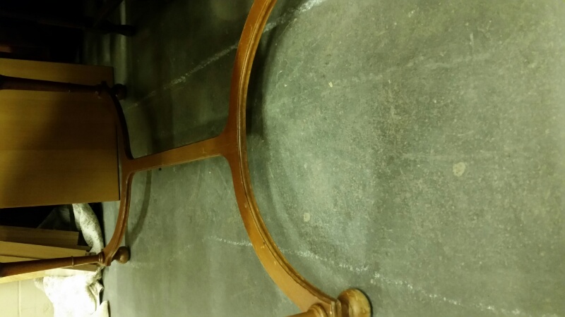 Large centre table or library / hallway table, burr walnut veneer top with possible yew - Image 9 of 9