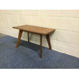 Retro wooden coffee table with splayed legs, mid 20th century W: 76cm D: 41cm H: 46cm