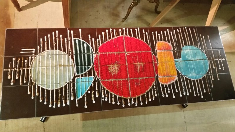 Adri of Belgium retro tile topped table in beautiful condition, abstract design, with classic - Image 2 of 7