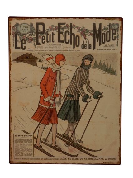 *Retro metal repro' sign depicting a French skiing holiday from 1926, measures approx 26 x 35 cm * - Image 4 of 4