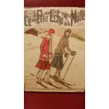 *Retro metal repro' sign depicting a French skiing holiday from 1926, measures approx 26 x 35 cm *
