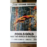 The Stone Roses Fools Gold cover art poster (designed by John Squire, dolpins design), 61.5 x 88 cm.