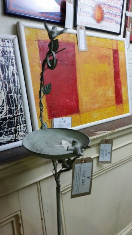 *Tall metal stake birdbath, approx 154 cm high, 27 cm wide *this item will have VAT added to the - Image 2 of 3