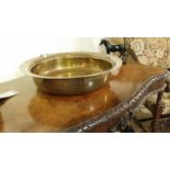 Large, decorative hand beaten brass bowl 47 cm diameter, 10cm high