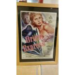 Original 1954 film poster from a private collection. German poster for Orient Express starring Eva