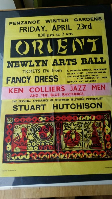 Original 1960's poster from Penzance, Cornwall, for the Newlyn Arts Ball, theme as "Orient".