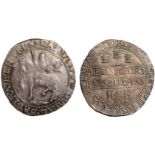 BRITISH COINS, Charles I, halfcrown, Oxford mint, mm. plume/rosette, 1643, Briot's horseman l.,