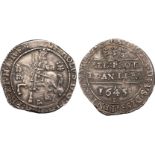 BRITISH COINS, Charles I, halfcrown, Bristol mint, mm. plume/-, 1645, crowned figure of king on