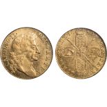 BRITISH COINS, Charles II, guinea, 1680, fourth laur. bust r., rev. crowned cruciform shields,