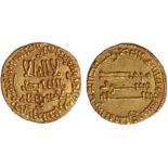 Abbasid 1st period, temp. al-Mansur/al-Mahdi, dinar, no mint 158h, wt. 4.25gms. (Album 212/214),