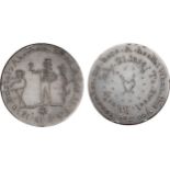 Abraham Reed, a Georgian halfpenny, smoothed and engraved both sides, ‘Abraham Reed Aged 15 Feb.y 13