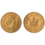 George III, third guinea, 1801, first laur. head r., rev. crown, date below (S.3739), dig before