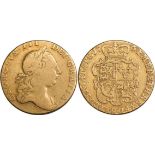 George III, guinea, 1764, no stop over head, second laur. head r., rev. crowned shield of arms (S.