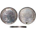 Death: ‘Memento Mori’, a worn James II silver crown, the edge raised, smoothed and engraved, ‘+