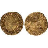 James I, third coinage, quarter laurel, mm. trefoil (1624), laur. bust l., value behind head, rev.