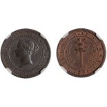 Ceylon, Victoria, copper proof ½ cent, 1892, head to l. within circle, rev. palm tree, plain edge (