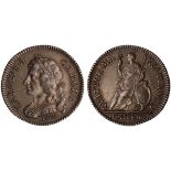 Charles II, pattern farthing in silver, 1665, laur. bust l., rev. Britannia std. l., with shield and
