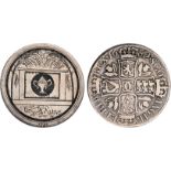 Death: ‘Memento Mori’, a Charles II Scottish silver dollar, the obverse smoothed, engraved and the