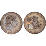 George III, crown, 1819, LIX, laur. head r., rev. St. George and the dragon (S.3787; ESC.215A),