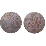 Robert Farr, a Georgian penny, smoothed and engraved both sides: ROBERT FARR AGED 21 1829, pierced