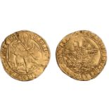 Henry VIII, third coinage (1544-1547), angel, mm. lis, the archangel Michael slaying the dragon,