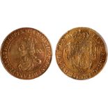 † Charles I, milled coinage (1631-1632), unite, by Nicholas Briot, mm. flower and B/B, crowned