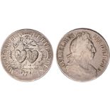 Love (and out of love), a William III silver crown, 1696 OCTAVO, the centre of the reverse