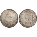 † Bolivia, Carlos IV, 8 reales, 1792PR, Potosi, laur. bust r., rev. crowned arms (KM.73), a little