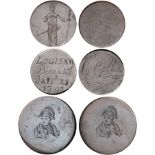 French Revolution, a Georgian halfpenny, smoothed and engraved, ‘Louis XVI - Beheaded - Jany 21 -