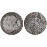 Erotic, a Veiled Head penny of Victoria, the reverse engraved with a couple engaged in a sex act,