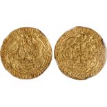 † Henry IV, light coinage (1412-1413), noble, London, king holding sword and shield