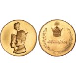 Iran, Mohammad Reza Pahlavi, gold medal for the coronation, SH.1347 (1967), conjoined busts of