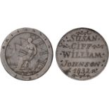 William Johnson, a George III ‘Cartwheel’ penny, the obverse smoothed and engraved with pin-