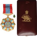 Iran, Order of Homayoun (Nishan-i-Homayoun), case of issue of a III class badge, by Arthus