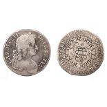 Birth, Charles II silver crown [1673 V. QVINTO], the centre of the reverse smoothed and engraved,