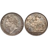 George IV, crown, 1822, SECUNDO, laur. head l., rev. St. George and the dragon (S.3805; ESC.251),