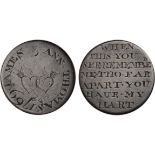 James Thomas, an early George III halfpenny, smoothed and engraved both sides, JAMES & ANN THOMAS