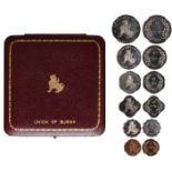 Union of Burma, 6-piece proof set, 1952, comprising copper-nickel kyat, 50 pyas, 25 pyas, 10 pyas, 5